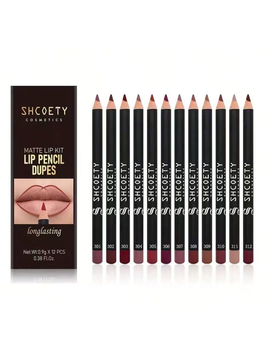 Lip Liner Pencil - SHCOETY Juego de 12 lápices labiales