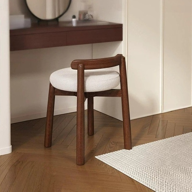 Beauty Makeup Chair - Taburete alto blanco moderno para tocador,