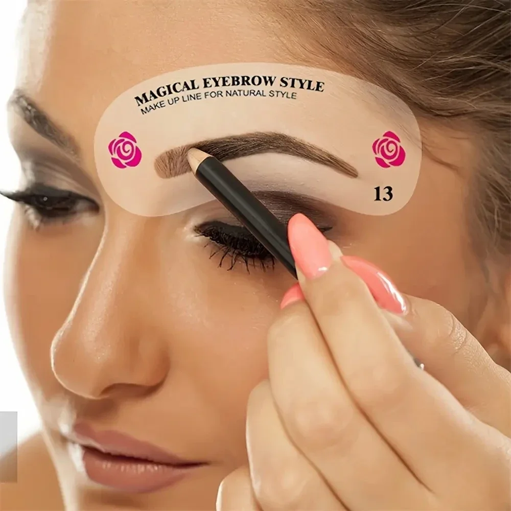 Beauty Makeup Tools Set - 24 estilos de plantillas para cejas,