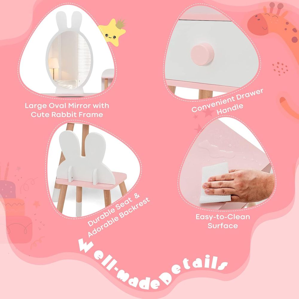 EY Kids Vanity, Juego de Mesa  - Beauty Makeup Chair reseña y precio