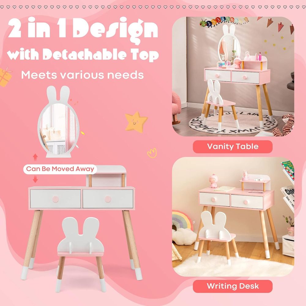 EY Kids Vanity, Juego de Mesa  - Beauty Makeup Chair reseña y precio