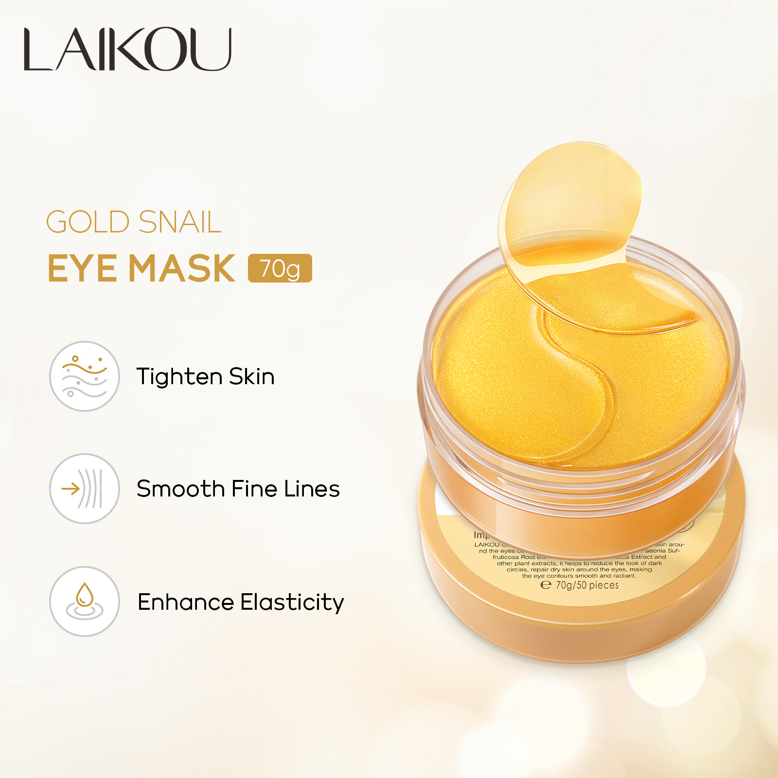 LAIKOU 50pcs Mascarilla de Ojo - Collagen Eye Patch reseña y precio