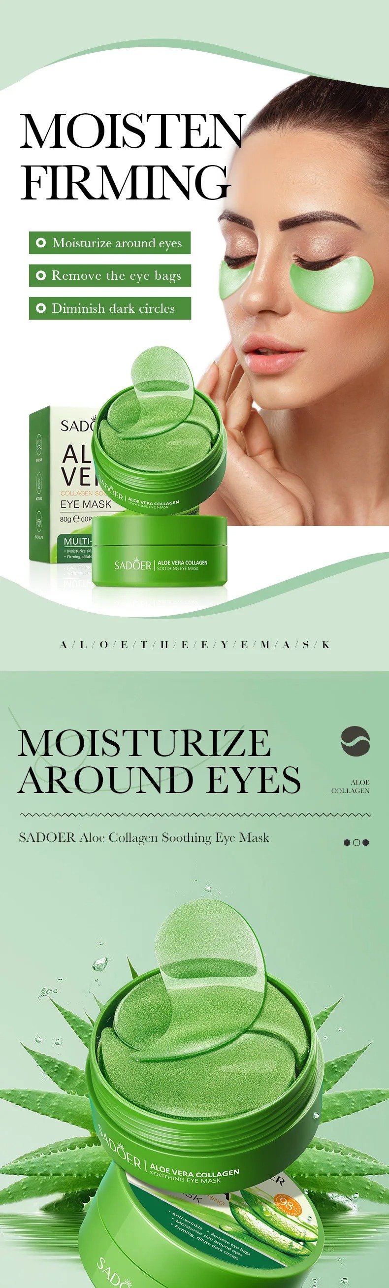Mascarilla de colágeno de Aloe - Collagen Eye Patch reseña y precio
